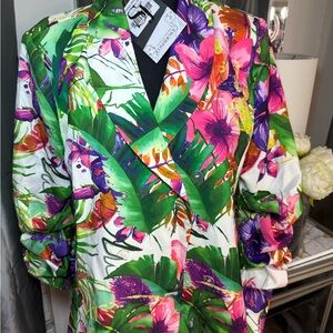 Sassy Jones Vibrant Floral Blazer